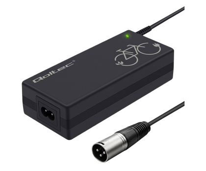 Akcesoria rowerowe Qoltec Ładowarka 36V/42V 2A, Wtyk XLR 3-pin 18 mm